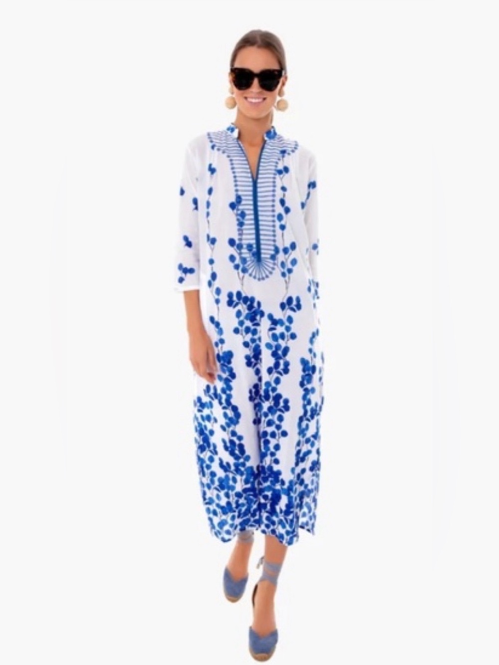 Ro’s Garden Tuckernuck Leaf Blue Clorinda Kaftan